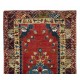 Handknotted 1960s Turkish Village Rug with Medallion Design, 100% Wool