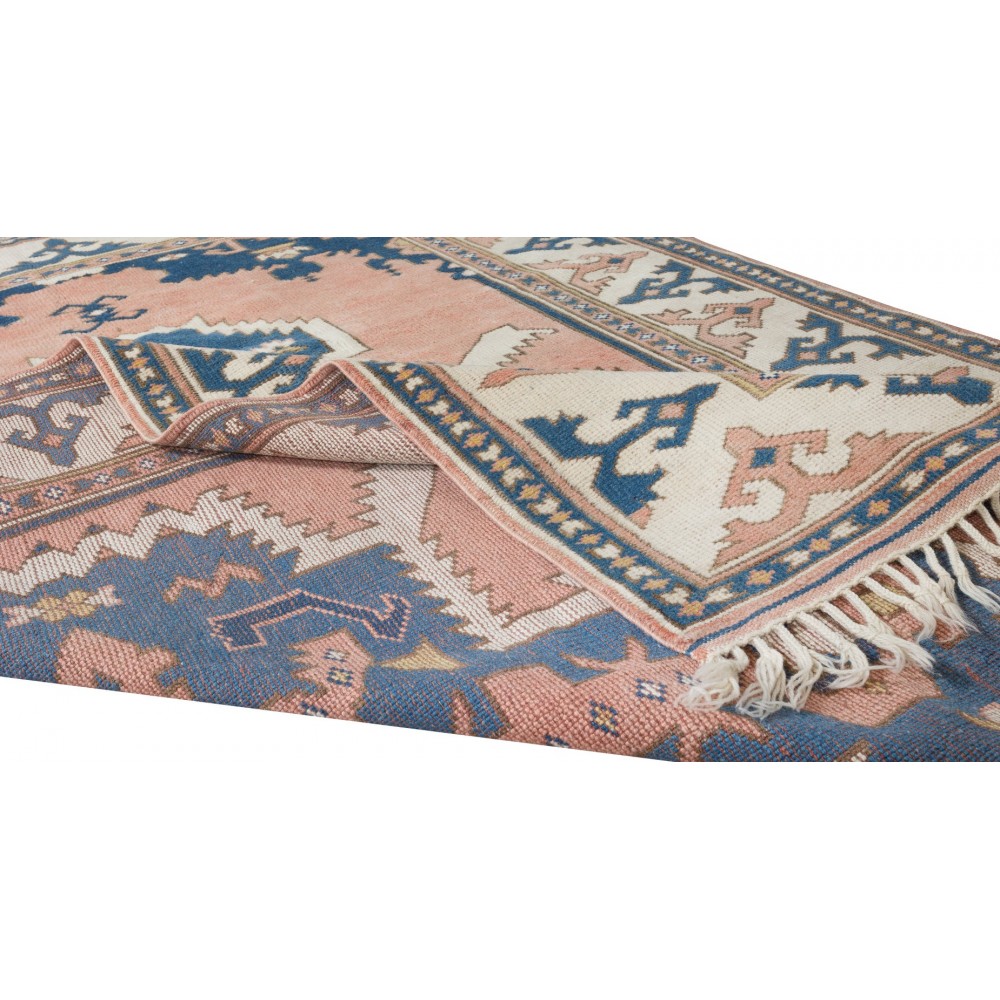 Contemporary Handmade Turkish Area Rug. 100% Wool, Natural Dyes, Modern Geometric Design Carpet
