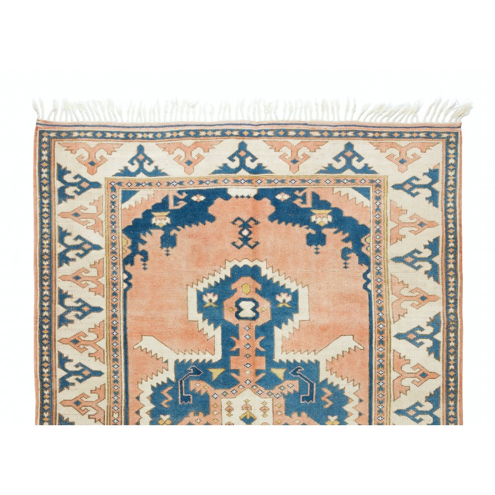 Contemporary Handmade Turkish Area Rug. 100% Wool, Natural Dyes, Modern Geometric Design Carpet