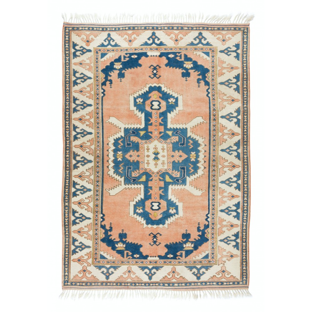 Contemporary Handmade Turkish Area Rug. 100% Wool, Natural Dyes, Modern Geometric Design Carpet