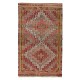 One-of-a-Kind Geometric Vintage Anatolian Jijim Kilim Rug, Hand-Woven Carpet Made of Wool