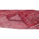 Handmade Turkish Area Rug Over-Dyed in Red for Modern Home and Office