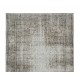 Distressed 1950s Handmade Anatolian Area Rug Over-Dyed in Gray