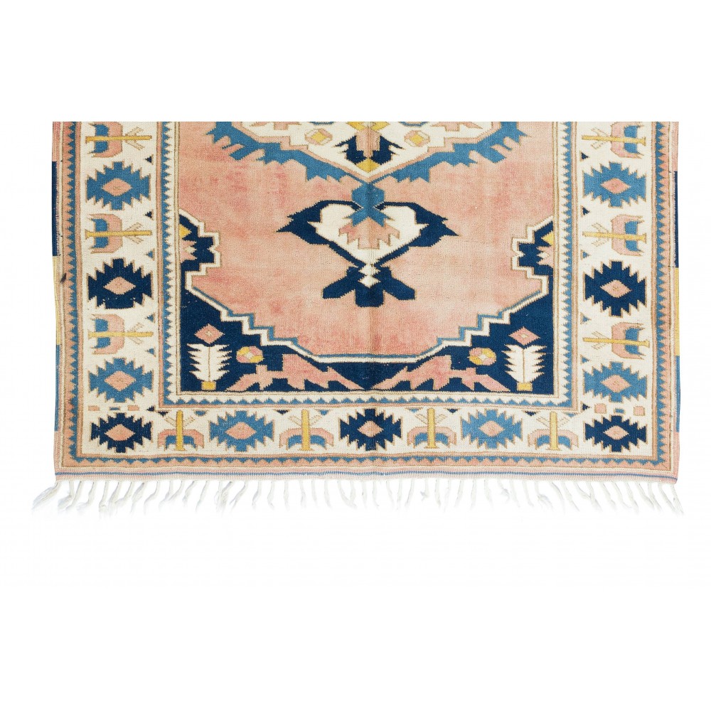 Contemporary Handmade Turkish Area Rug. 100% Wool, Natural Dyes, Modern Geometric Design Carpet