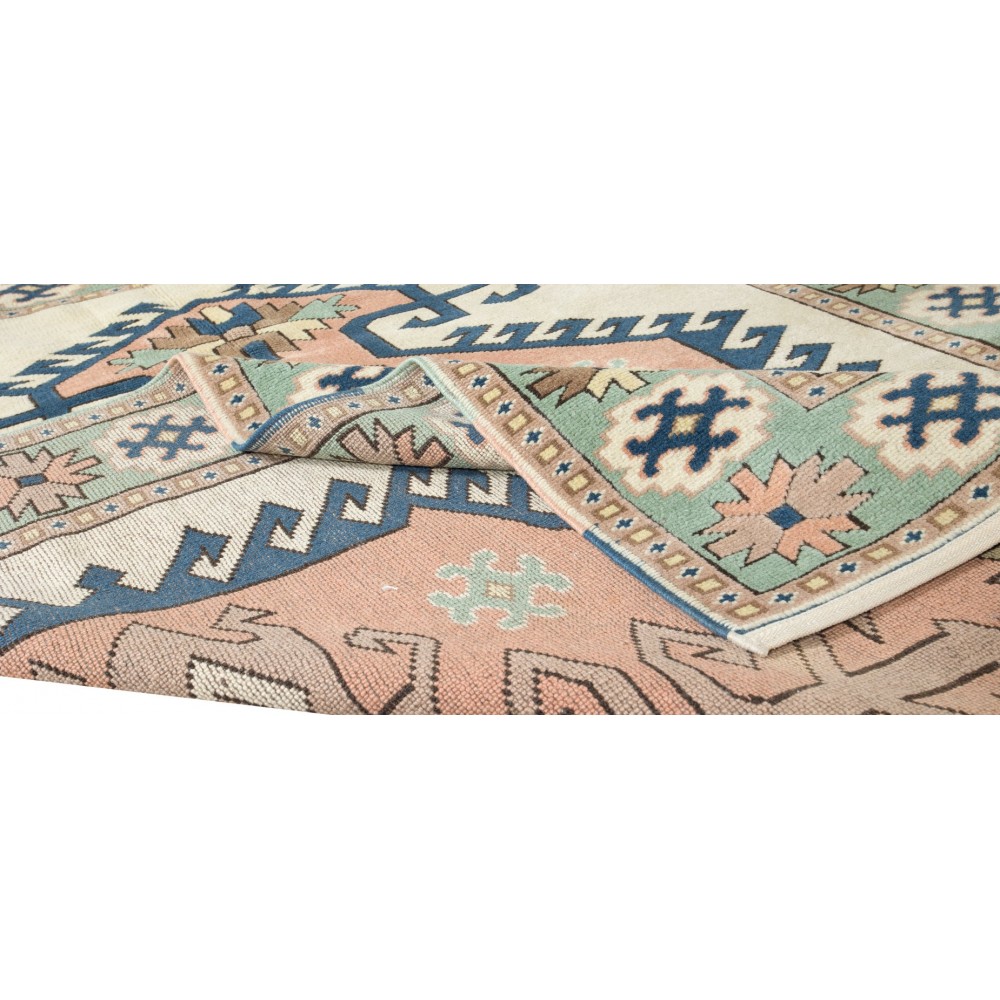 Contemporary Handmade Turkish Area Rug. 100% Wool, Natural Dyes, Modern Geometric Design Carpet