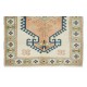 Hand Knotted 1960s Turkish Village Rug with Geometric Medallion Design