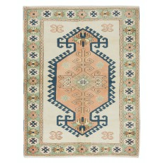Contemporary Handmade Turkish Area Rug. 100% Wool, Natural Dyes, Modern Geometric Design Carpet
