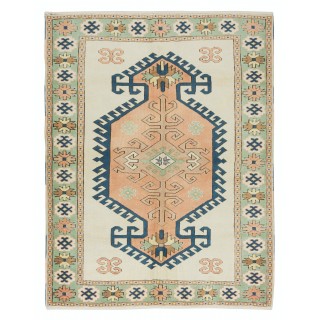 Contemporary Handmade Turkish Area Rug. 100% Wool, Natural Dyes, Modern Geometric Design Carpet