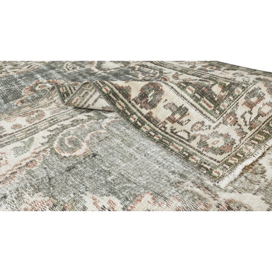 Hand Knotted Turkish Oushak Rug, Vintage Wool Carpet Hand Knotted Turkish Oushak Rug, Vintage Wool Carpet