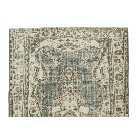 Hand Knotted Turkish Oushak Rug, Vintage Wool Carpet