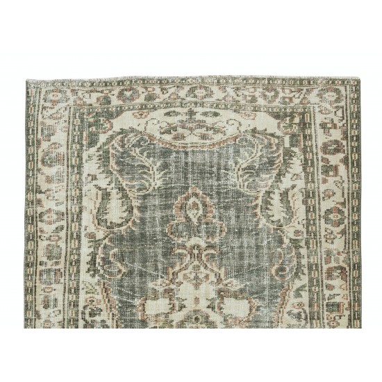 Hand Knotted Turkish Oushak Rug, Vintage Wool Carpet Hand Knotted Turkish Oushak Rug, Vintage Wool Carpet