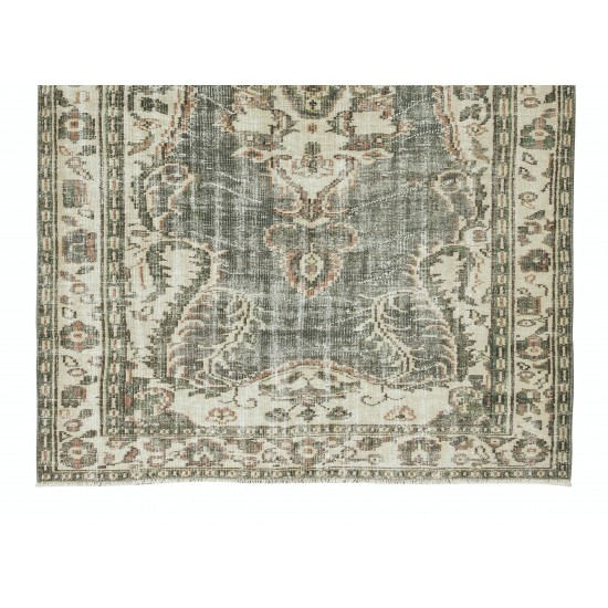 Hand Knotted Turkish Oushak Rug, Vintage Wool Carpet Hand Knotted Turkish Oushak Rug, Vintage Wool Carpet