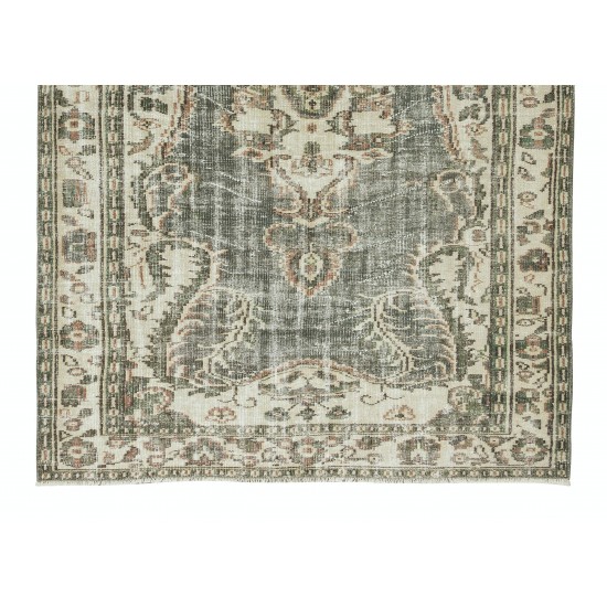 Hand Knotted Turkish Oushak Rug, Vintage Wool Carpet