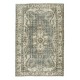 Hand Knotted Turkish Oushak Rug, Vintage Wool Carpet