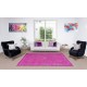 Handmade Turkish Area Rug Over-Dyed in Pink for Modern Home & Office