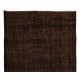 Hand Knotted Vintage Turkish Wool Rug Over-Dyed in Brown 4 Modern Interiors Hand Knotted Vintage Turkish Wool Rug Over-Dyed in Brown 4 Modern Interiors
