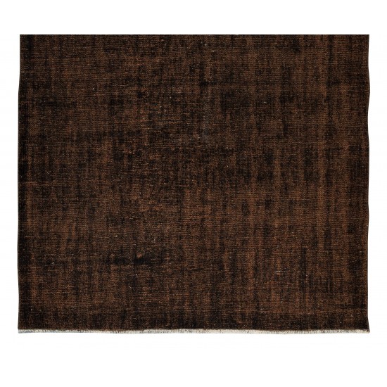 Hand Knotted Vintage Turkish Wool Rug Over-Dyed in Brown 4 Modern Interiors Hand Knotted Vintage Turkish Wool Rug Over-Dyed in Brown 4 Modern Interiors