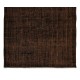 Hand Knotted Vintage Turkish Wool Rug Over-Dyed in Brown 4 Modern Interiors Hand Knotted Vintage Turkish Wool Rug Over-Dyed in Brown 4 Modern Interiors