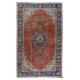 Traditional Vintage Hand Knotted Anatolian Wool Area Rug with Medallion Design