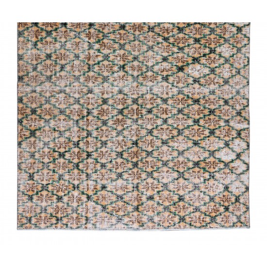 Flower Pattern Vintage Hand Knotted Anatolian Wool Area Rug for Office & Home Decor Flower Pattern Vintage Hand Knotted Anatolian Wool Area Rug for Office & Home Decor
