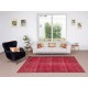 Solid Handmade Turkish Area Rug Over-Dyed in Red for Modern Home & Office