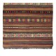 Kilim Made of Hand-spun Wool, Vintage Handmade Turkish Rug