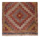 One-of-a-Kind Geometric Vintage Anatolian Jijim Kilim Rug, Hand-Woven Carpet Made of Wool