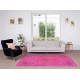 Art Deco Chinese Design Handmade Rug Over-Dyed in Pink