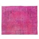 Art Deco Chinese Design Handmade Mid-Century Rug Over-Dyed in Pink