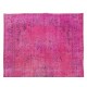 Art Deco Chinese Design Handmade Rug Over-Dyed in Pink