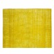 Room Size Authentic Vintage Hand Knotted Turkish Wool Area Rug Over-Dyed in Yellow
