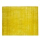 Room Size Authentic Vintage Hand Knotted Turkish Wool Area Rug Over-Dyed in Yellow