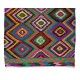 Dazzling Handmade Turkish Wool Kilim, One of a Kind Flat-Weave Rug, Floor Covering
