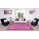 Pink Overdyed Rug from Turkey, Hand Knotted Floral Medallion Design Carpet