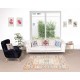 Handmade Turkish Geometric Patterned Area Rug for Office and Home Decor, 100% Wool