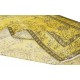 Medallion Pattern Yellow Over-dyed Rug, Modern Turkish Handmade Carpet