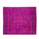 Fantastic Pink Overdyed Rug from Turkey, Hand Knotted Medallion Design Carpet Fantastic Pink Overdyed Rug from Turkey, Hand Knotted Medallion Design Carpet