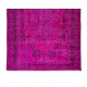Fantastic Pink Overdyed Rug from Turkey, Hand Knotted Medallion Design Carpet Fantastic Pink Overdyed Rug from Turkey, Hand Knotted Medallion Design Carpet