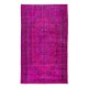Fantastic Pink Overdyed Rug from Turkey, Hand Knotted Medallion Design Carpet Fantastic Pink Overdyed Rug from Turkey, Hand Knotted Medallion Design Carpet