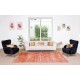 Modern Orange Over-dyed Rug, Turkish Handmade Carpet