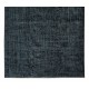 Vintage Turkish Handmade Area Rug Over-Dyed in Black for Modern Interiors