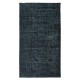 Vintage Turkish Handmade Area Rug Over-Dyed in Black for Modern Interiors