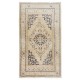 1960s Hand Knotted Turkish Oushak Accent Wool Rug with Geometric Medallion Design