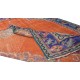 Vintage Handmade Turkish Rug in Burnt Orange, Purple, Blue & Green Color with Medallion Design