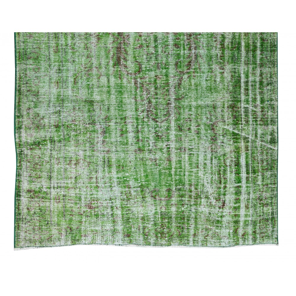 Modern Home Decor Green Over-Dyed Rug, Handmade Turkish Wool Carpet