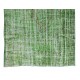 Modern Home Decor Green Over-Dyed Rug, Handmade Turkish Wool Carpet
