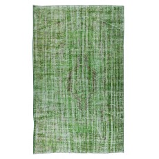 Modern Home Decor Green Over-Dyed Rug, Handmade Turkish Wool Carpet