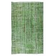 Modern Home Decor Green Over-Dyed Rug, Handmade Turkish Wool Carpet