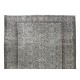 Turkish Area Rug Over-Dyed in Gray, Hand-Knotted Vintage Wool Carpet