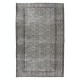 Turkish Area Rug Over-Dyed in Gray, Hand-Knotted Vintage Wool Carpet